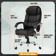 Office Chair Cheap Desk Chair Ergonomic Computer Chair with Lumbar Support Arms Headrest PU Leather Modern Rolling Swivel