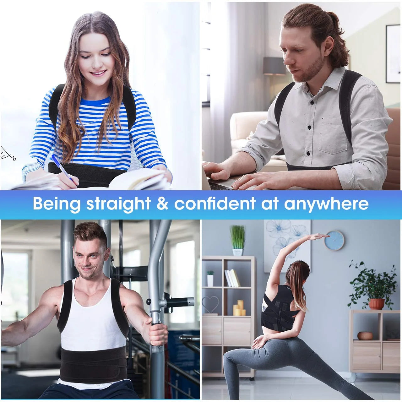 Professional Back Posture Corrector Straight Back Support Belt for Men Women Invisible Shoulder Lumbar Spine Orthopedic Brace