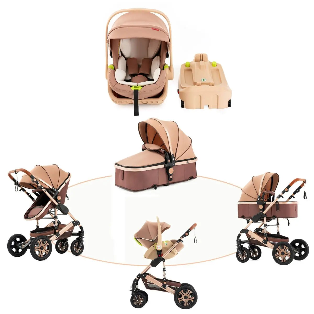 Baby Stroller Combo Car Seat Travel System Wagon Stroller Free Shipping Pram Portable  baby Carriage Bassinet Pram