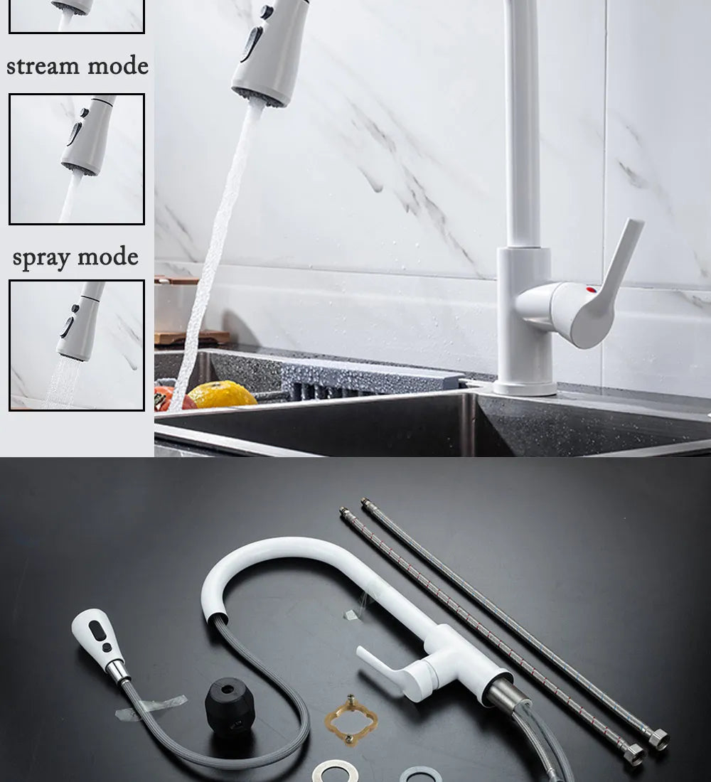 Kitchen Faucet Black Kitchen Tap  Pull Out  Kitchen Sink Mixer Tap Brushed Nickle Stream Sprayer Head Chrome Kitchen Water Tap