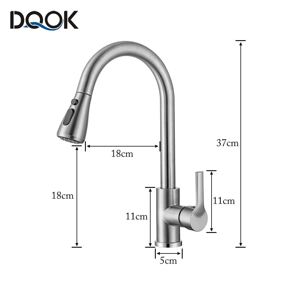 Kitchen Faucet Black Kitchen Tap  Pull Out  Kitchen Sink Mixer Tap Brushed Nickle Stream Sprayer Head Chrome Kitchen Water Tap