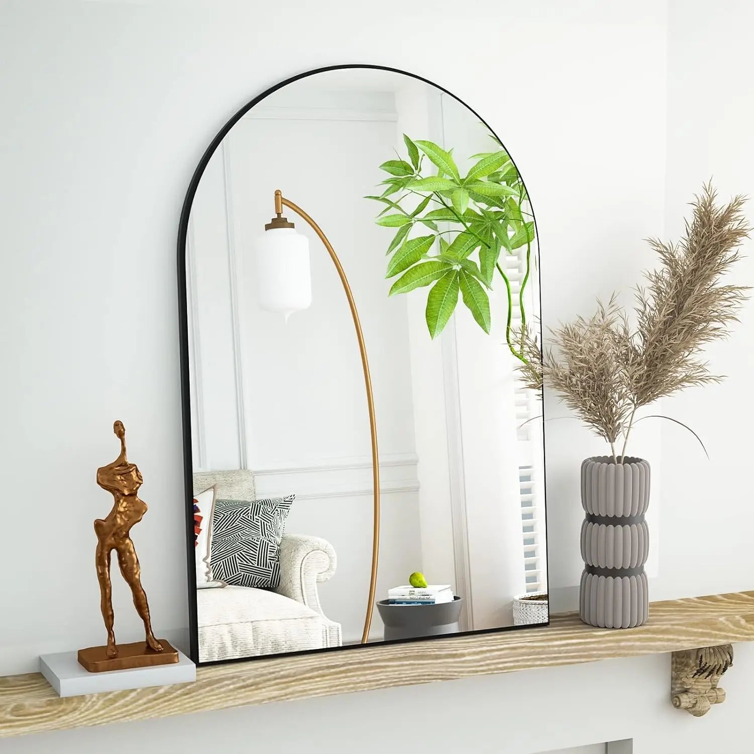 1pc Arched Bathroom Mirror, Vanity Mirror on the Wall, Hanging Mirror for Bedroom Home decoration, Bathroom Entryway Living Room