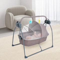 Baby Cradle Swing 5 Speed Electric Stand Crib Auto Rocking Chair Bed with Remote Control Infant Musical Sleeping Basket