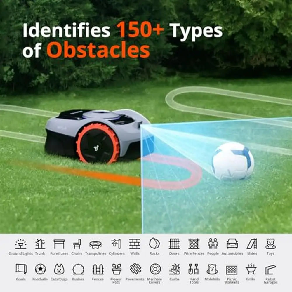 RTK Vision Robot Lawn Mower Perimeter Wire Free Navimow i105N RTK Vision Robotic Lawnmower AI-Assisted Mapping Virtual Obstacle