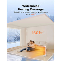 23” Oscillating Ceramic Tower Space Heater with Remote & Thermostat, Electric Energy Efficient Floor Heater for Indoor