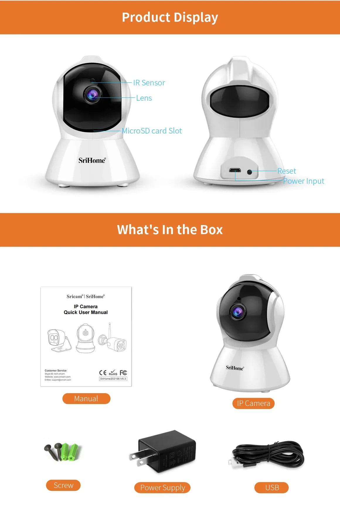 Sricam SH025 AI Body Auto-tracking IP Camera Baby Monitor Mini 1080P Wifi CCTV Camera 2.0MP H.265 Smart Home Indoor Remote View