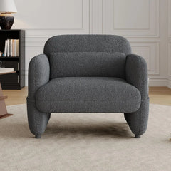 Accent Chair, Oversized Sherpa Lamb Fabric Armchair Big Comfy Upholstered Armed Chair Single Sofa Chair with Waist Pillow