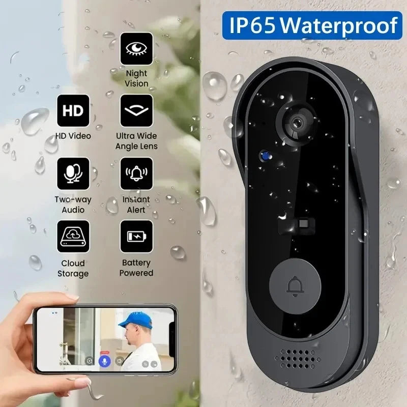 1080P Wireless WIFI Video Doorbell Intercom Door Bell with Camera Tuya Smart Home for Security Protection PIR Motion Detection