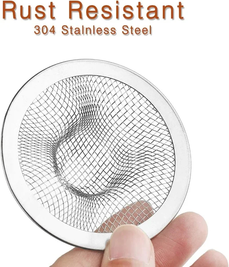 10/1x Stainless Steel Sink Filter Kitchen Bathroom Floor Drain Mesh Filters Drain Basket Waste Screen Hole Trap Strainer Stopper