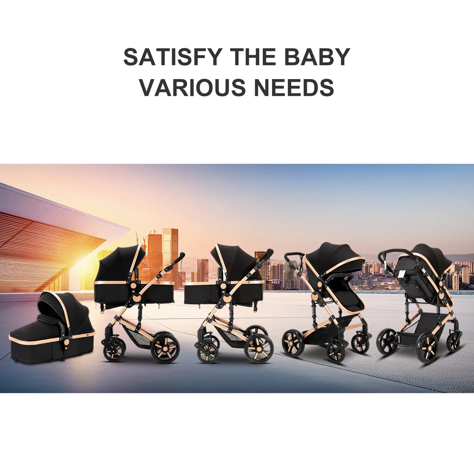 High quality newborn Lightweight  Baby Stroller  Folding Cart  Comfort Baby Stroller 3 in 1 Child Safety Seat With ISOfix