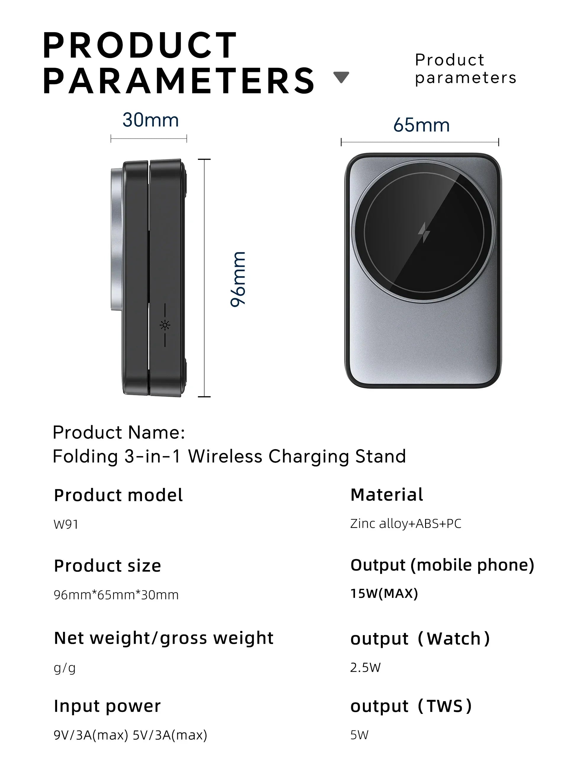 Foldable 3 In 1 Magnetic Wireless Charger Stand For Magsafe iPhone 16 15 14 13 Apple Watch 2-8 Airpods Pro Fast Charging Station