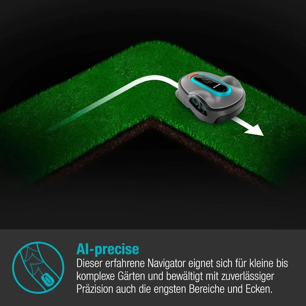 Automatic Robotic Lawn Mower, with Bluetooth App and Boundary Wire, for Lawns Up To 8100 Sq Ft,Grey