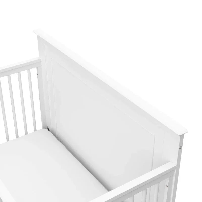 Solstice 5-In-1 Convertible Crib (White) – GREENGUARD Gold Certified, Converts to Toddler Bed and Full-Size Bed,