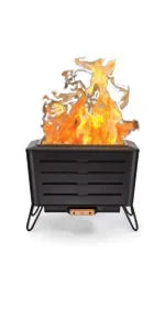 TIKI-Smokeless Smokeless Brand, 24.75 in Patio Fire Pit, Wood Burning, Outdoor   Includes  Pack, Modern Design, Blac