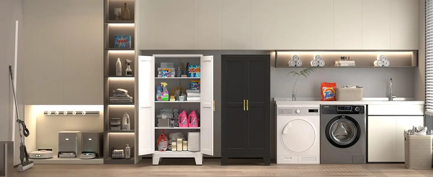 61.02" Pantry Cabinet, Kitchen Pantry Storage Cabinets with Adjustable Shelves and Feet,  Pantry Storage Cabinet for Kitchen