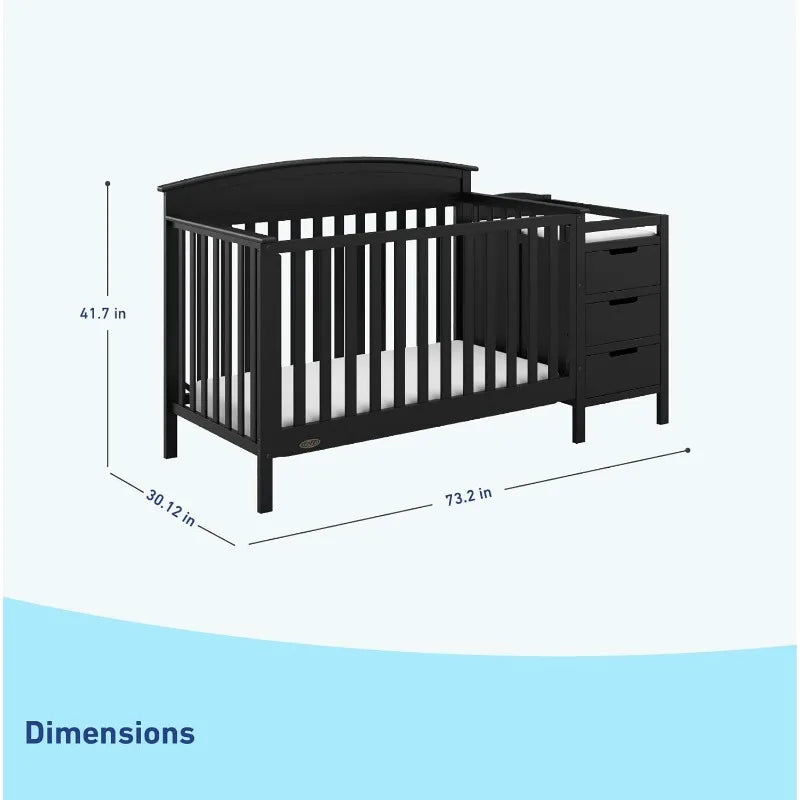 Benton 5-in-1 Convertible Crib – GREENGUARD Gold Certified,Converts from Baby Crib to Toddler Bed,Daybed and Full-Size Bed