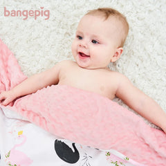 Bangepig Two layers Cartoon Cotton Embossed Flannel Soft Toddler Children Spring Baby Blanket Kid Back Seat Cover Baby Quilt