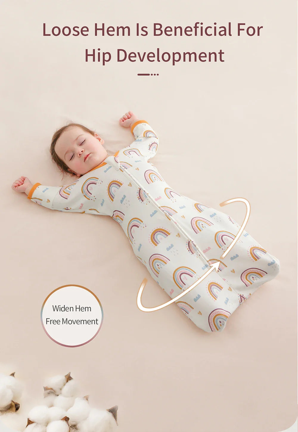 New Baby Sleeping Bag Newborn Baby Swaddle Sleeveless Sleep Sack Summer Thin Cotton Soft 2-Ways Zipper Diaper Changing Bag