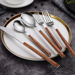 4PCS Marble Handle Tableware Set Stainless Steel Knife Fork and Spoon Set Home Kitchen for Dining Table Western Dinnerware Set