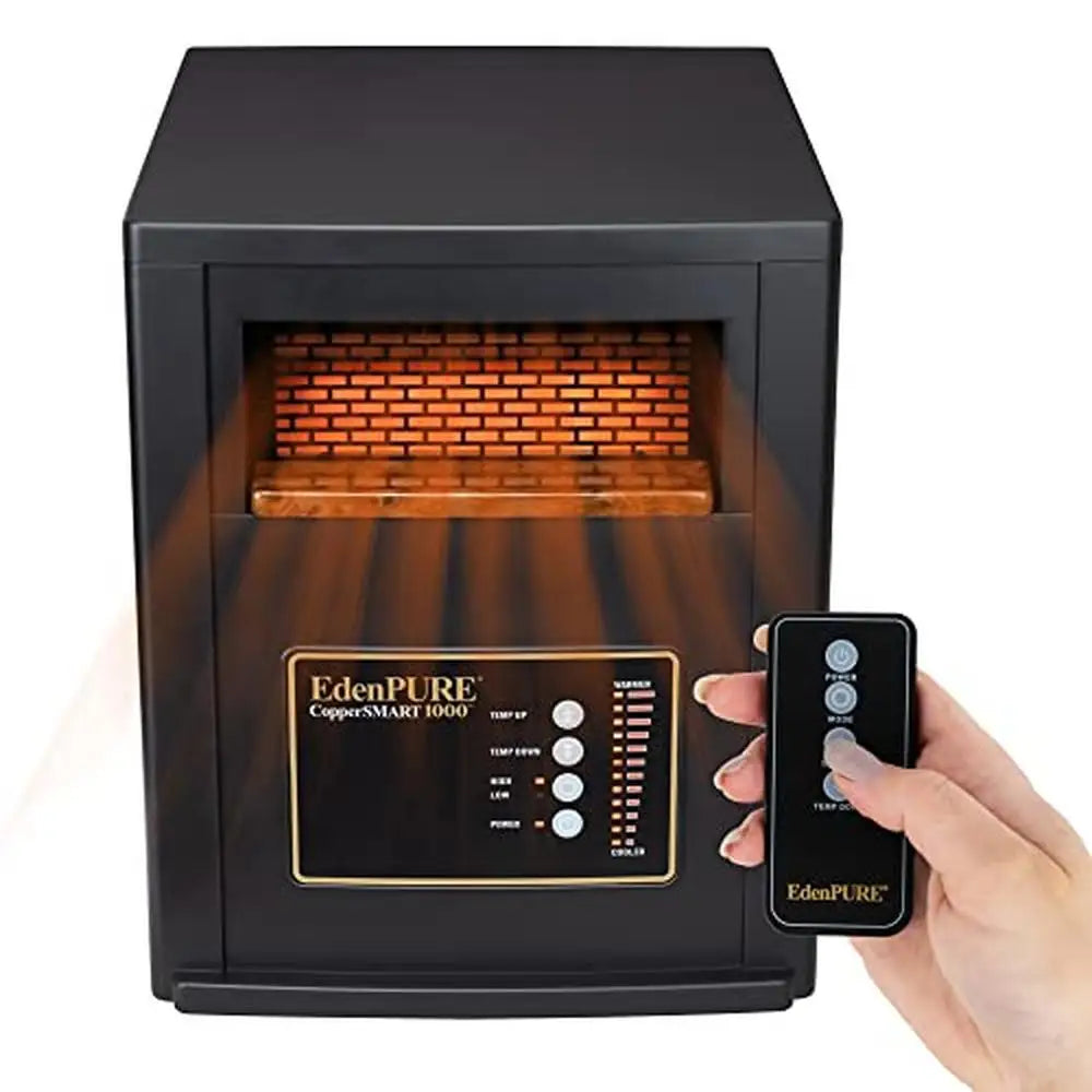 Portable Electric Space Heater Infrared 1500W Energy Efficient Large Small Rooms Black