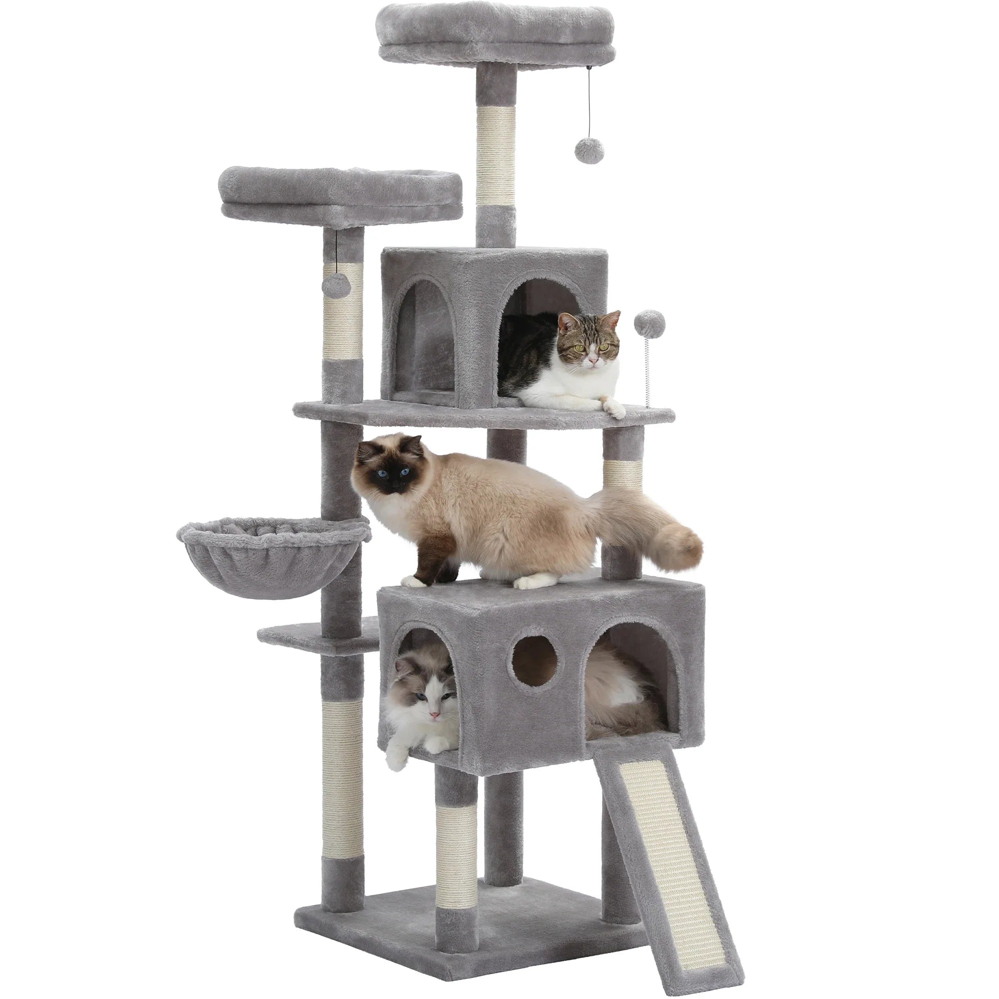 Multi-Level Cat Tree with Condo Scratching Posts Large Cat Tower with Hammock Cat Accessories Kitty Cat Toys Cat Pet Supplies