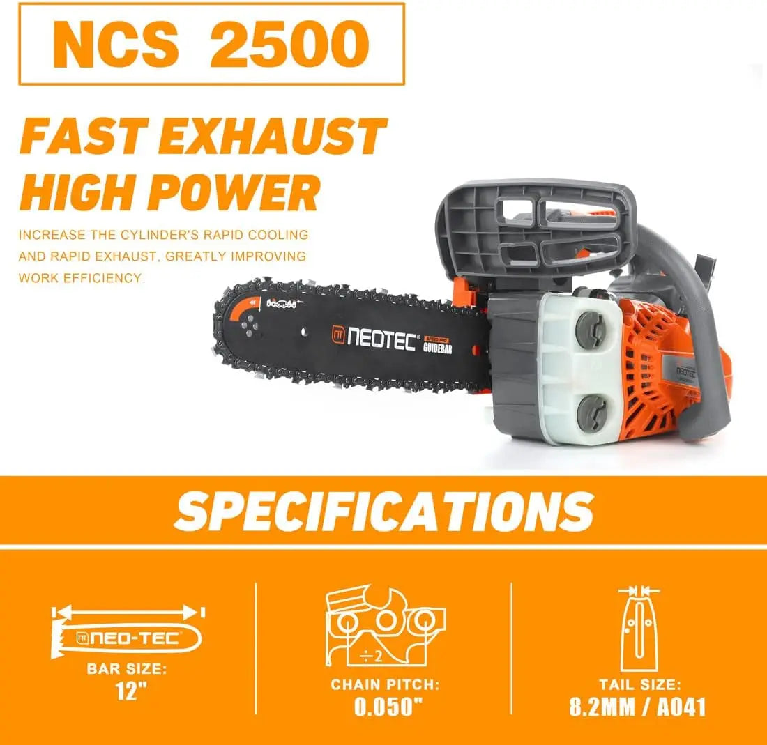 Chainsaw,2-Stroke 25.4cc Portable Chain Saws for Trees Gas Powered Wood Cutting