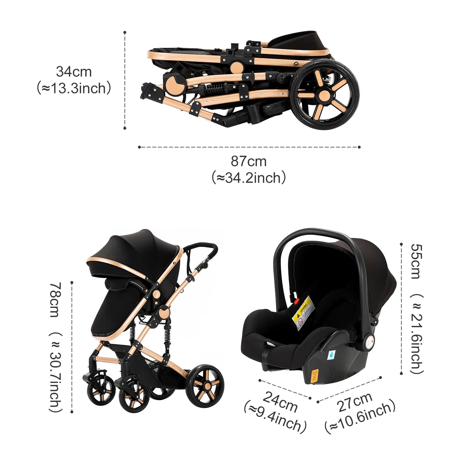 High quality newborn Lightweight  Baby Stroller  Folding Cart  Comfort Baby Stroller 3 in 1 Child Safety Seat With ISOfix