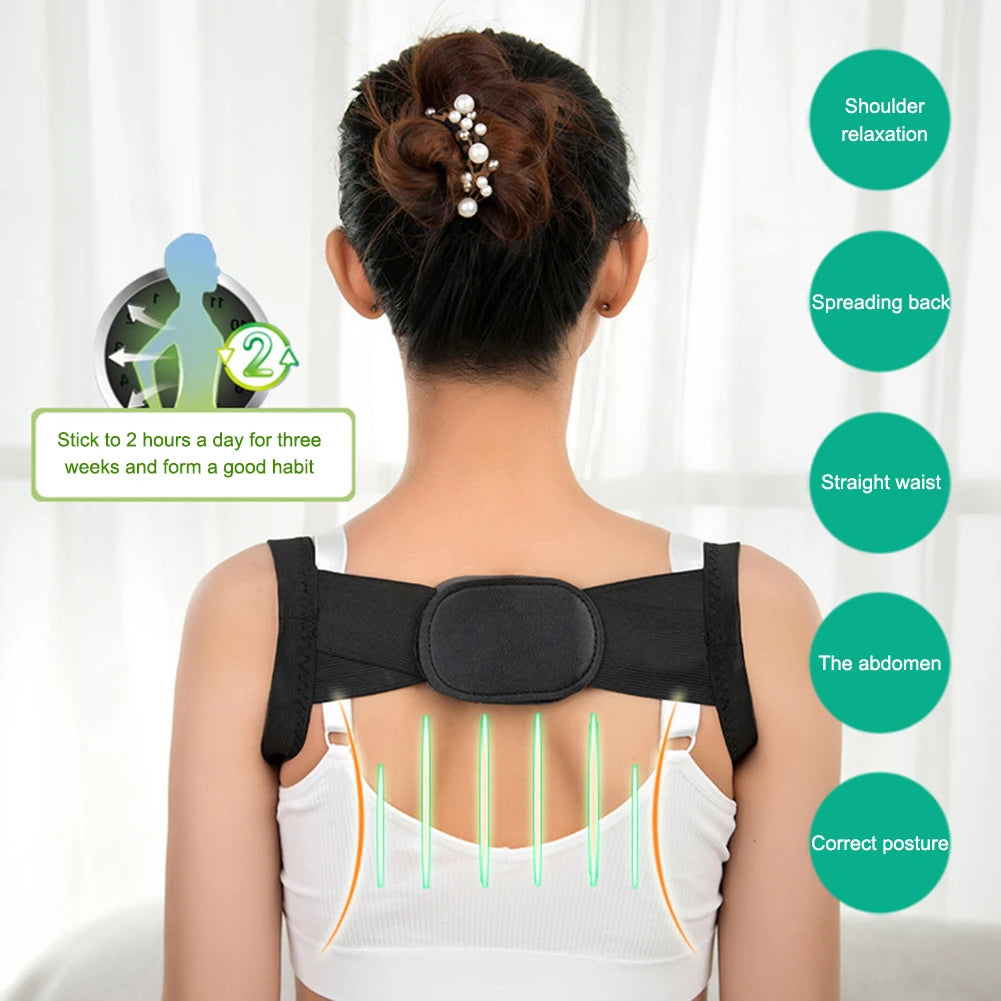 Adjustable Posture Corrector Back Support Shoulder Belt Rectify Straighten Correction Spine Corrector Health Postural Fixer Tap