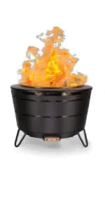 TIKI-Smokeless Smokeless Brand, 24.75 in Patio Fire Pit, Wood Burning, Outdoor   Includes  Pack, Modern Design, Blac