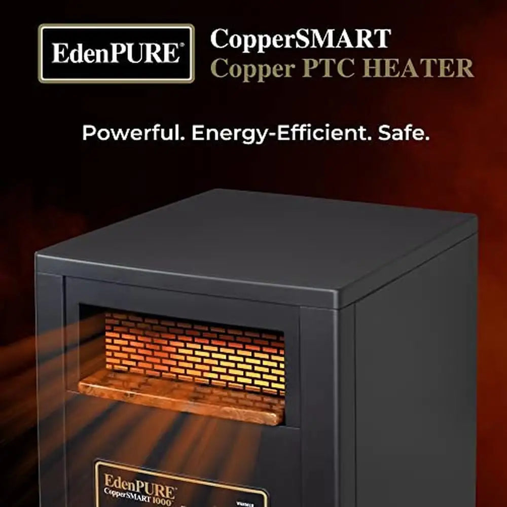 Portable Electric Space Heater Infrared 1500W Energy Efficient Large Small Rooms Black