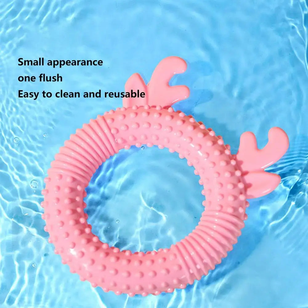 Dog Toys For Aggressive Chewers Dog Toothbrush Chew Toy Puppy Teething Ring Indestructible Squeaky Toy Food-Grade Teethers For