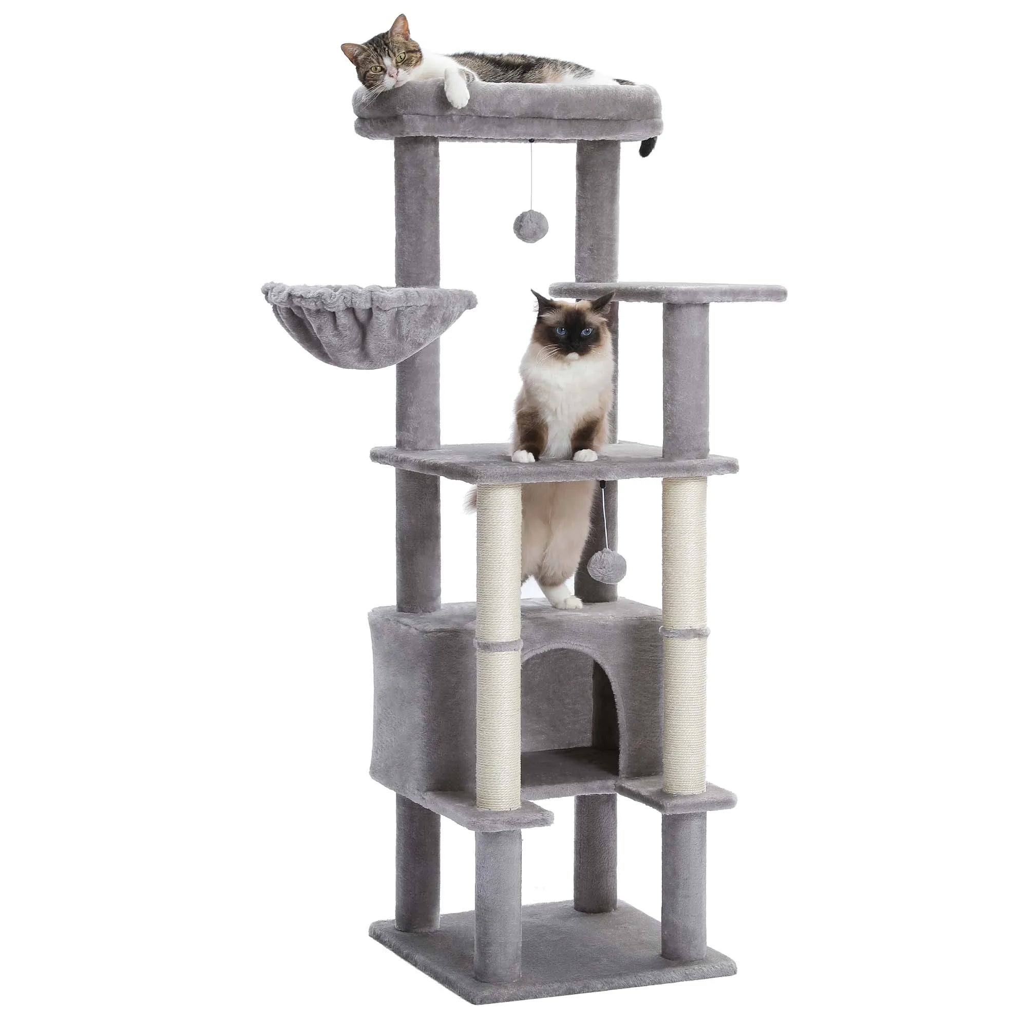 Multi-Level Cat Tree with Condo Scratching Posts Large Cat Tower with Hammock Cat Accessories Kitty Cat Toys Cat Pet Supplies