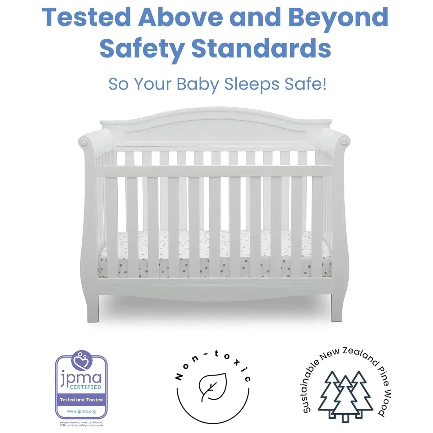 Children Lancaster 4-in-1 Convertible Baby Crib, Bianca White