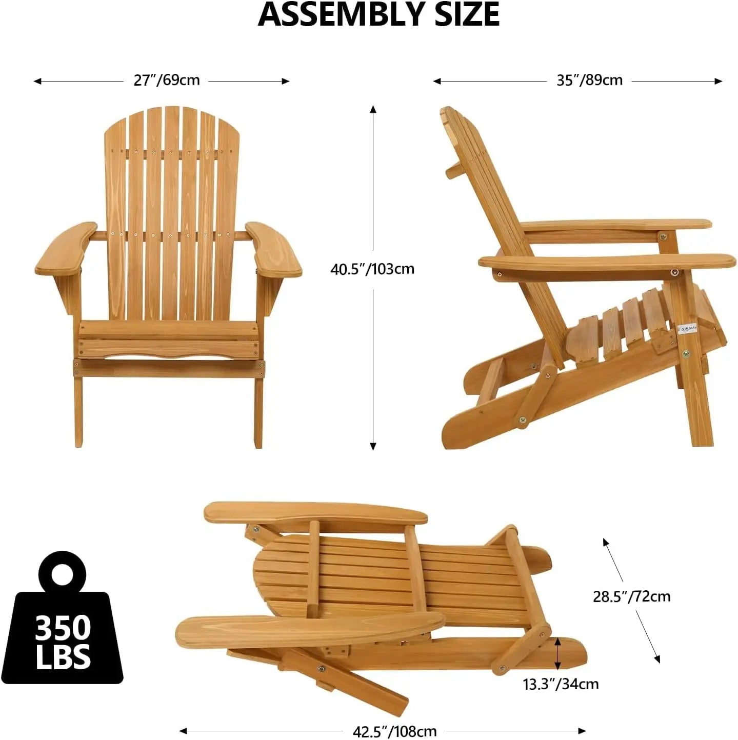 Folding Adirondack Chairs Set of 4 Clearance Weather ResistantChairs-Patio Furniture Sets for Campfire