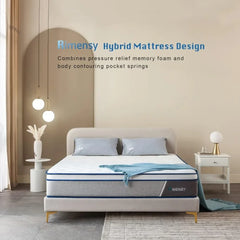 Queen Size Mattress,12 Inch Hybrid Mattress in A Box,Gel Memory Foam Mattress, Queen Size Mattress