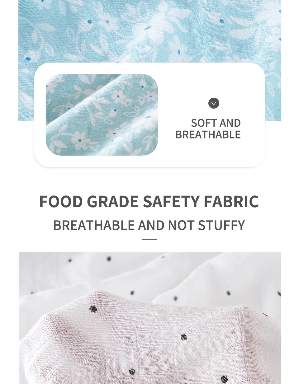 Happyflute 120*110cm Soft Muslin Bamboo Cotton Baby Wrap Animal Pattern Travel Newborn Multi-function Swaddle Sleeping Blanket