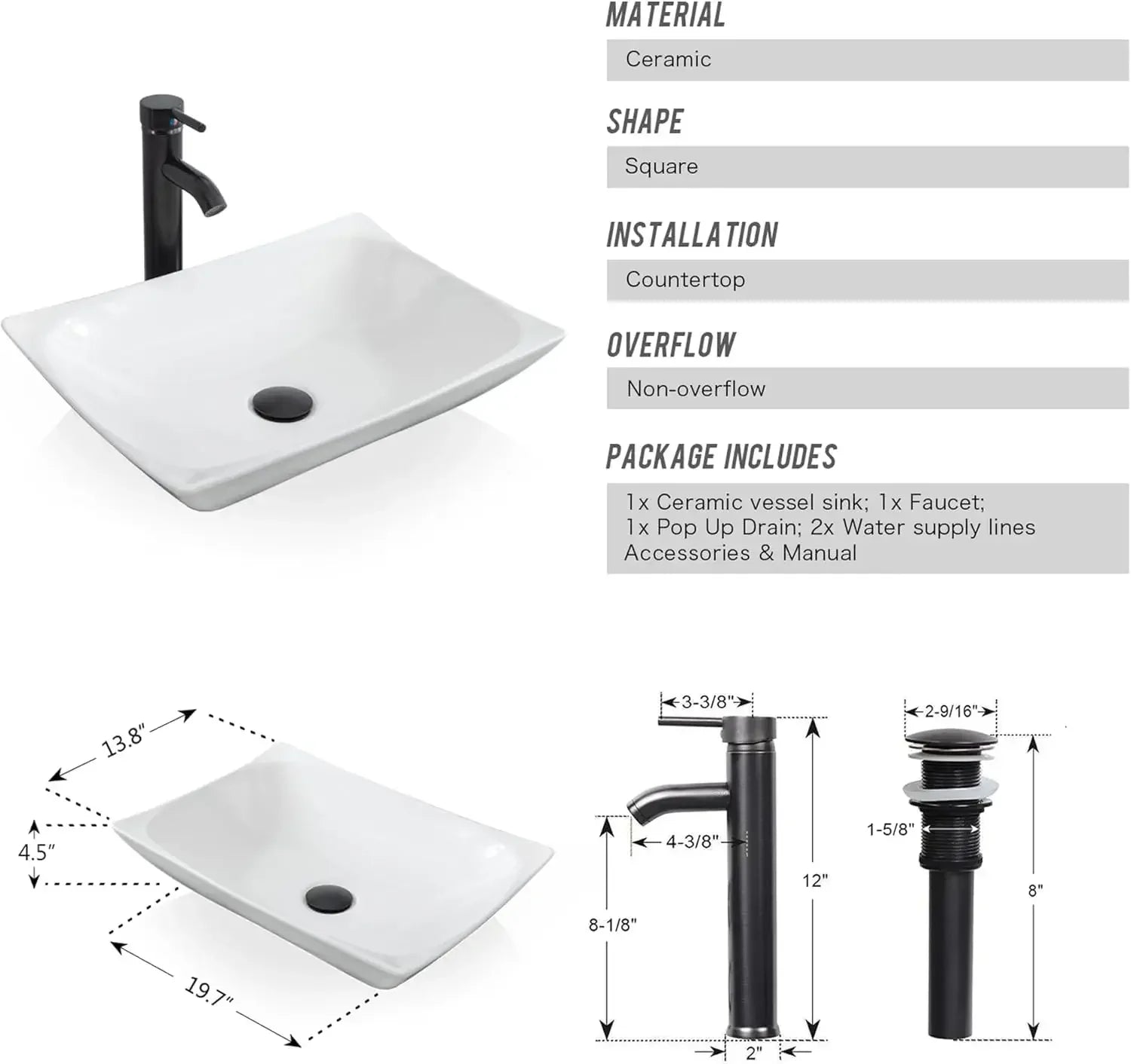 36" Bathroom Vanity,Industrial Iron Frame Bathroom Cabinet Set with Doors & Shelf,with Modern Artistic Ceramic Vessel Sink Combo