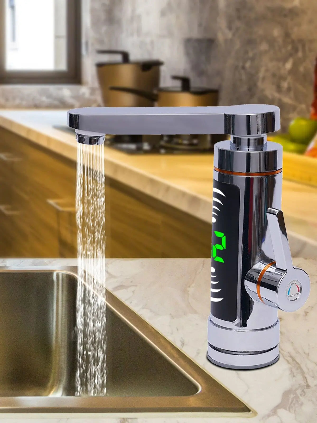 110V Electric Instant Hot Water Heater Shower Kitchen Tap Faucet Digital Display Faucet Tankless Water Heater 3000W