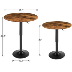 Bar Table, Height-Adjustable Round Pub Table 27-35.4 Inches, Cocktail Table with Sturdy Base, Modern Style