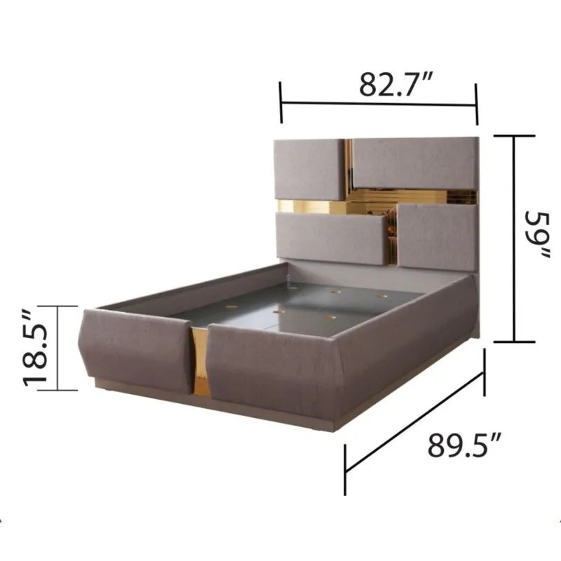 4-5 PCS Bedroom Set Bedroom Furniture Include Luxury King Bed Frame 1 and 2 Nightstand 1 Dresser with Mirror Glamorous Furniture