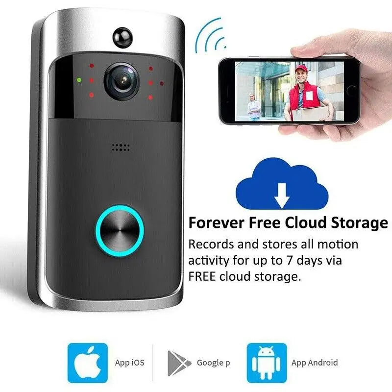 Video Intercom Doorbell Smart WiFi Video Doorbell Camera Night Vision Smart Home Security Outdoor Two Way Intercom Voice Change