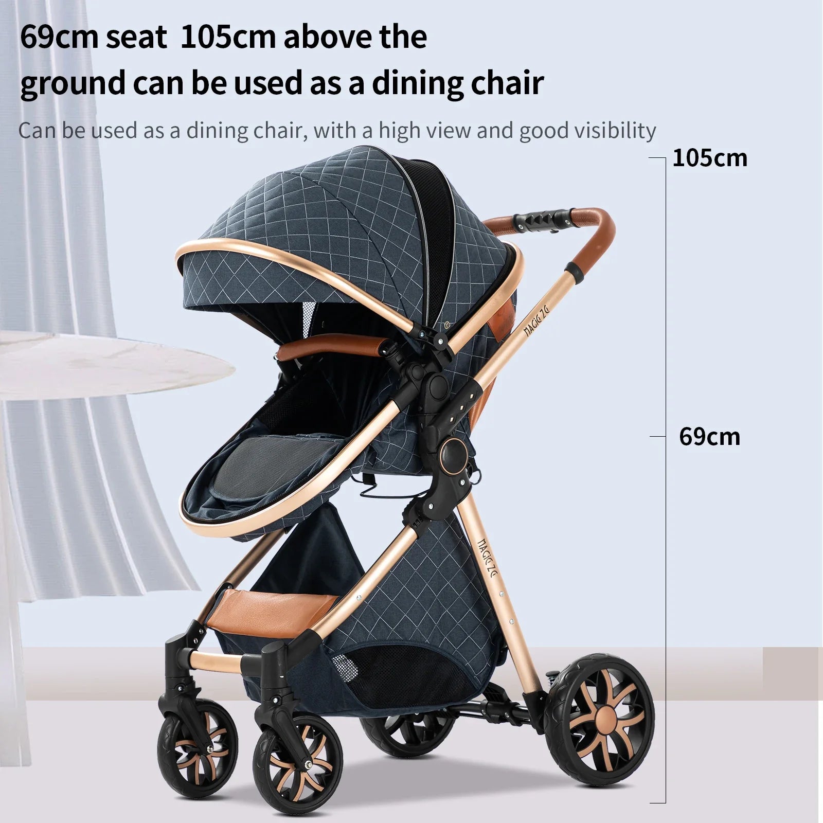 Luxury Portable Travel Pram 3 in 1Baby Stroller High Landscape Baby Pushchair Baby Travel Stroller Newborn Stroller