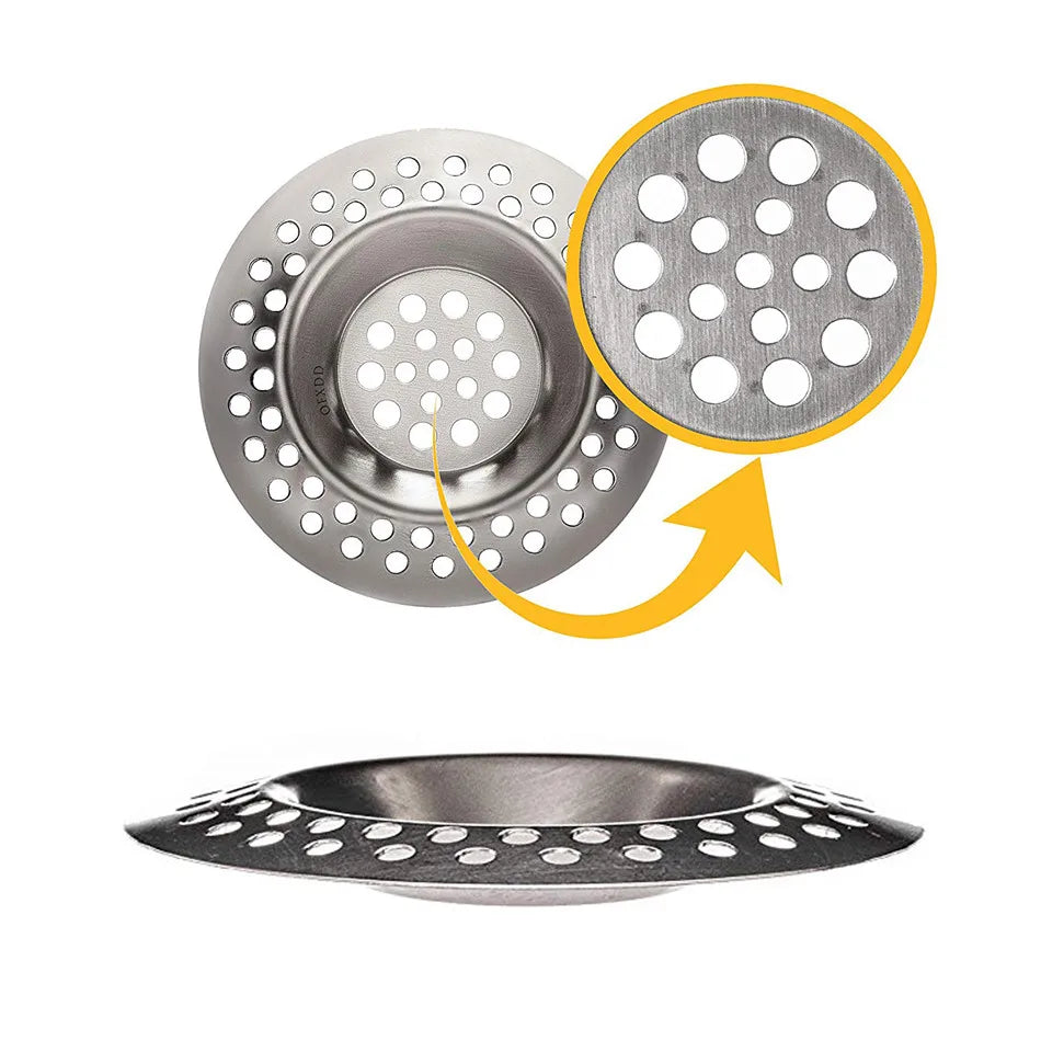 1PCS Kitchen Sink Filter Stainless Steel Mesh Sink Strainer Filter Bathroom Sink Strainer Drain Hole Filter Trap Waste Screen