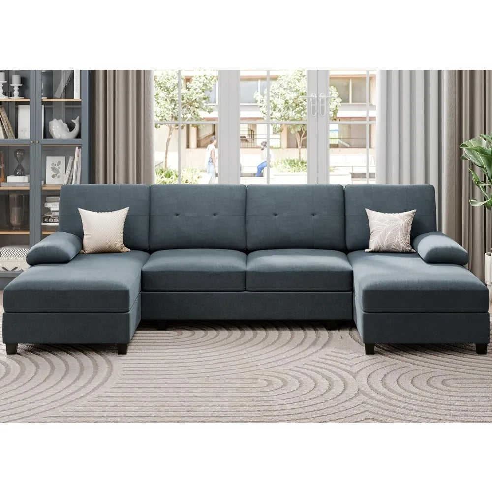 Sectional Sofa Couches for Living Room, U Shaped Couch Sofas Living Room Furniture Sets Clearance，Dark Grey，Living Room Sofas