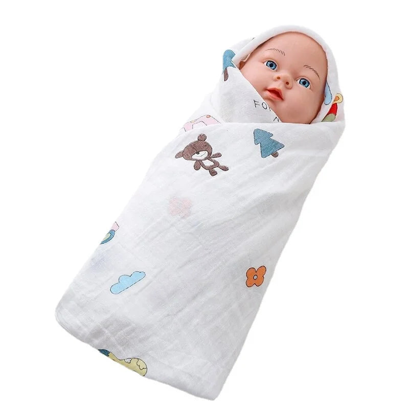 70x70cm Baby Blanket Ultra Soft Organic Cotton Newborn Swaddle Wrap Dual Layers Infant Feeding Burp Cloth Towel Scarf Baby Stuff