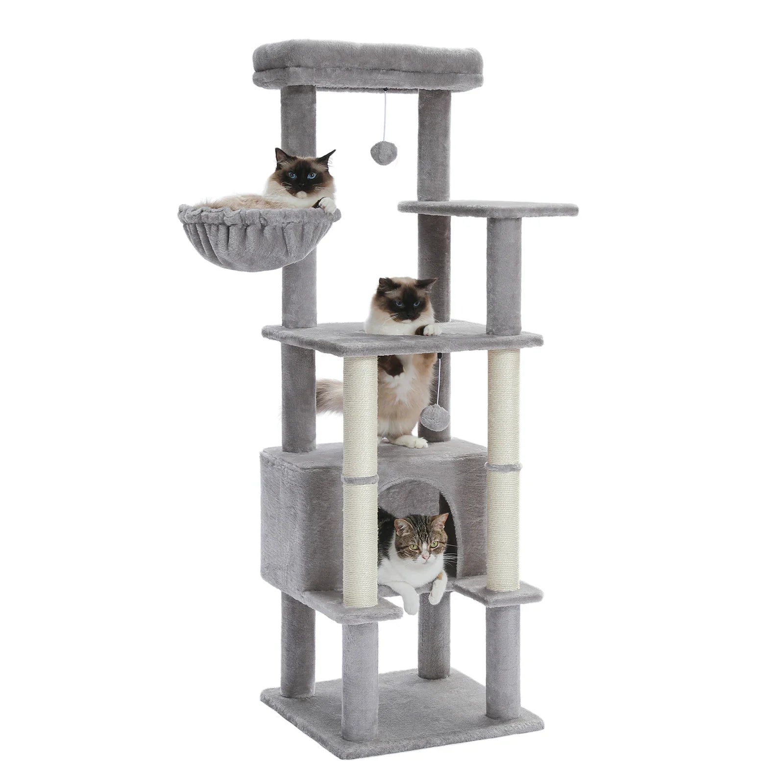 Multi-Level Cat Tree with Condo Scratching Posts Large Cat Tower with Hammock Cat Accessories Kitty Cat Toys Cat Pet Supplies