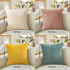 Plush 18x18 Throw Pillow Covers Set - Soft Decorative Couch Cushion Cases (2 Pack)