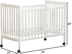 Convertible Crib in White, Converts to Toddler Bed & Daybed, Fits Standard Full-Size Crib Mattress, Non-Toxic Finish