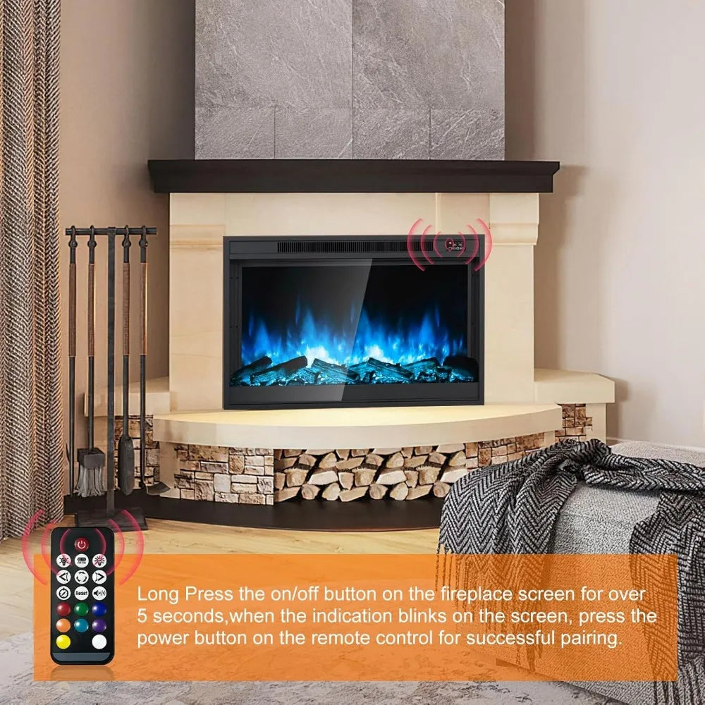 3 Sided Electric Fireplace, 60 inch Smart WiFi Fireplace Inserts,Mounted Eletric Fire Place Heater with 251 RGB LED Flame Colors