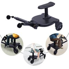 Trolley Auxiliary Pedal Integrated Board Universal 2in1 Stroller Ride Board Buggy Wheeled Board Seat Pedal Portable